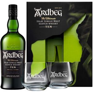 Ardbeg Islay Single Malt Scotch Whisky 10 Years Old (0.7l astuccio + bicchieri) Ardbeg