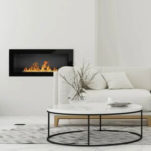 garneroarredamenti Caminetto 90x40cm bioetanolo nero opaco Denny Gihome® garneroarredamenti