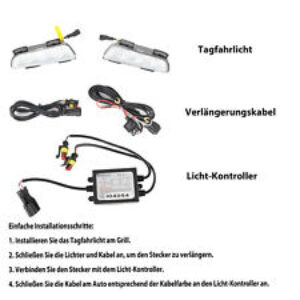 Griglia radiatore + luce diurna a LED adatta per Smart Fortwo 451 ED3 omologata 2012-