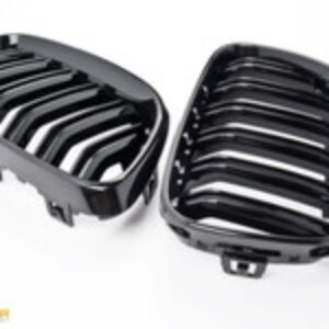 ADATTO BMW SERIE 2 F22 F23 F87 GRIGLIA DEL RADIATORE DOPPIA STRISCIA NERA LUCIDA
