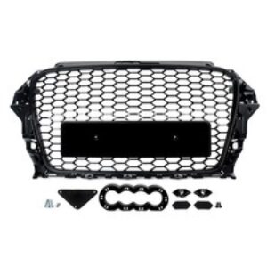 Griglia radiatore sportiva a nido d’ape nera lucida per Audi A3 8V S3 12-16 nero lucido