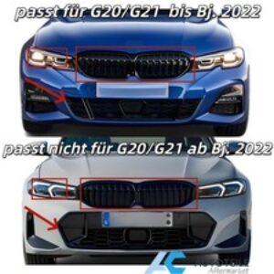 Griglia radiatore reni griglia nera lucida diamantata per BMW Serie 3 G20 G21 2019-2022