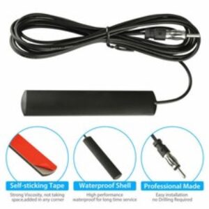 Antenna elettronica stereo / radio amplificata nascosta per interni auto nera BN