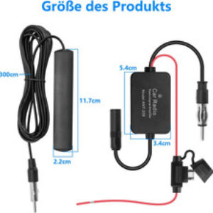 Amplificatore Antenna Autoradio, 12 V, Antenna DAB per Auto, Compatibile Con Rad