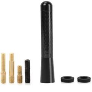 Tetto auto asta corta antenna 8 cm carbonio design radio adattatore universale piede DAB