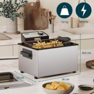 FRIGGITRICE PRINCESS 184090 5 LITRI 3270W CESTELLO GRANDE COPERCHIO CON FINESTRA