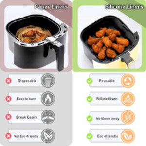 21CM Accessori Friggitrice Ad Aria in Silicone, 2 Pcs Teglia Contenitori per Fri