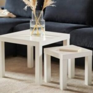 Set Di 2 Tavolini Designo Moderno, Bianco Quadrato Casa, arredamento e bricolage Arredamento