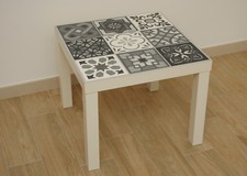 Tavolino decorazione cementine maioliche grigio arredo indoor outdoor handmade Casa, arredamento e bricolage Arredamento