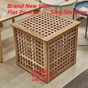 Ikea Tavolino Portaoggetti Laterale Massello Acacia Cubo Corridoio Divano Comodino Marrone 50×50 cm Home, Furniture & DIY Furniture