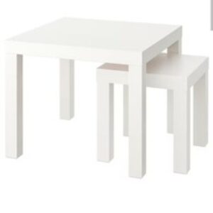 Tavolini da Caffè Set 2 Pezzi  per risparmiare spazio, Bianco. Casa, arredamento e bricolage Arredamento