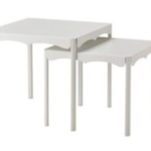 Nuovissimo IKEA HEMBJUDEN Nido di tavoli, set di 2, bianco, metallo, 60512521 Home, Furniture & DIY Furniture