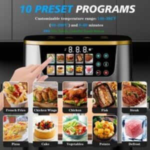 Friggitrice ad Aria da 15 Litri Digitale 1400W con Finestra – Cucinare Sano Se