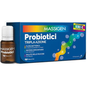 Massigen Probiotici Tripla Azione 10 Flaconcini Massigen